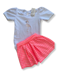 Conjunto body e shorts saia cisne