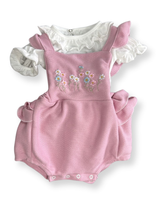 Conjunto Jardineira Rosa