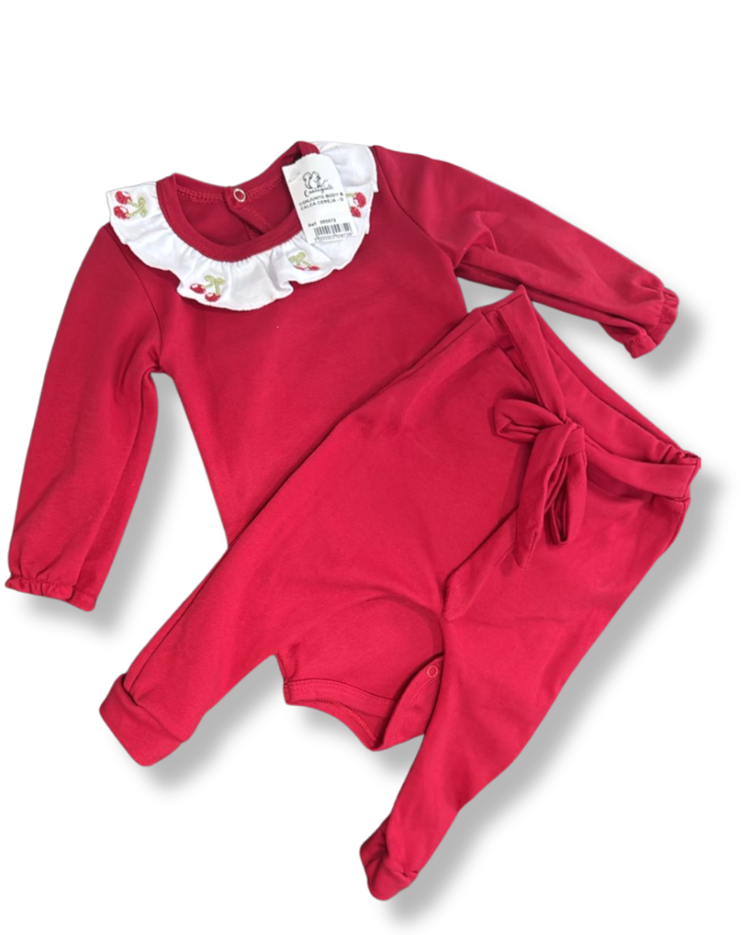 Conjunto body e calça cereja